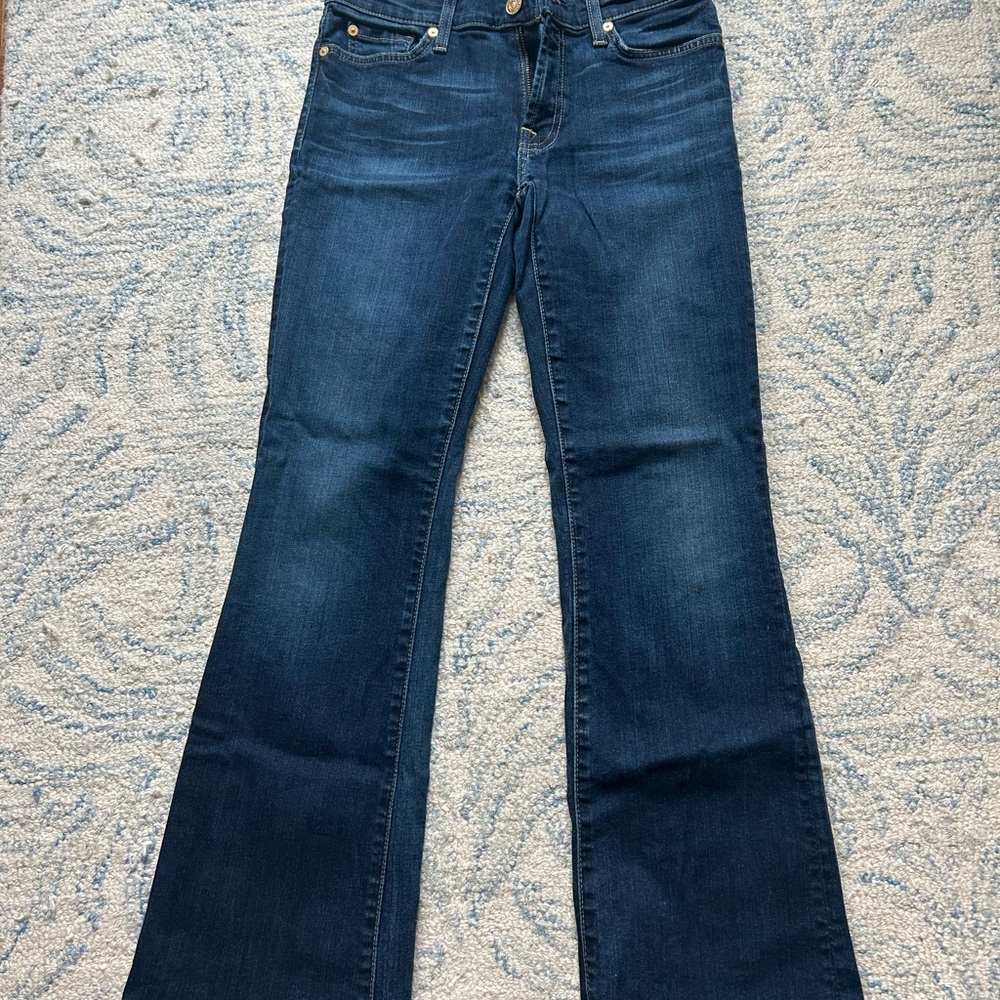 7 For All Mankind Dark Blue Boot Cut Jeans